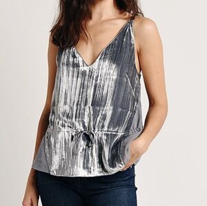 J Brand Lucy Velvet Peplum Cami Top NEW